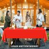 137 x 274cm Plastic Tablecloth Rectangle Table Covers Metallic Party Tablecloth Faux Foil Table Cover for Birthday Wedding Christmas red 12PCS