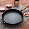 WANGYUANJI 8.7" Cast Iron Frying Pan, Non-stick Pan, Uncoated Pancake Skillet, Steak Frying Pan, with Wooden Handle, Household For All Stove