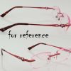 1 Pair Women Rhinestone Rimless Glasses Frame Replacement Temples, Wine Red