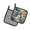 Beagle Spring Garden Pair of Pot Holders Kitchen Heat Resistant Pot Holders Sets Oven Hot Pads for Cooking Baking BBQ, 7 1/2 x 7 1/2