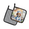 Beagle The Chef Pair of Pot Holders Kitchen Heat Resistant Pot Holders Sets Oven Hot Pads for Cooking Baking BBQ, 7 1/2 x 7 1/2