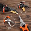 Garden Pruning Shears Stainless Steel Blades, Handheld Scissors Set with Gardening Gloves,Heavy Duty Garden Bypass Pruning Shears