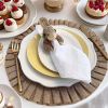 6PC 12inch A natural-style, ruffled round jute placemat, eco-friendly and non-slip