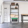 Heavy Duty 5 Tier Adjustable Metal Storage Shelf 90x45x180cm Black Powder Coated Steel Freestanding Utility Rack for Home Kitchen Garage Warehouse Org