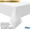 3-Pack Premium Plastic White Tablecloth Disposable 54" x 108" Rectangle Table Cover Party PEVA Table Cloths for Parties Birthday Wedding Engagement Ba