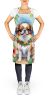 Japanese Chin Luau Apron Cooking Kitchen Server Baking Crafts Gardening for Adult Women Men, Unisex, Large, Multicolor