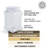 Pride of India | Clear Food Grade PET Plastic Square Grip Storage Jar w/ Cap | 6 Jar Pack - 64 Fluid Ounces 7-8 Cup Storage Capacity | Airtight Seal &