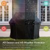 Black Grill Cover 58 inch Gas Grill Cover Waterproof UV Resistant BBQ Grill Cover Fits Most Brands of Grills