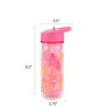 Your Zone 14 oz Flower Double Wall Insulated Plastic Water Bottle with Lid and Straw