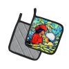 Market Day Pair of Pot Holders Kitchen Heat Resistant Pot Holders Sets Oven Hot Pads for Cooking Baking BBQ, 7 1/2 x 7 1/2