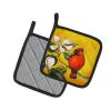 Cardinal Ochre Pair of Pot Holders Kitchen Heat Resistant Pot Holders Sets Oven Hot Pads for Cooking Baking BBQ, 7 1/2 x 7 1/2