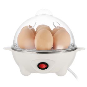 1Pc Electric Egg Cooker 7-Capacity Hard-Boiled Egg Maker With Auto-Off Measuring Cup For Hard Boiled Steamed Vegetables Seafood Dumplings (Color: White)