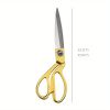 One Pair Of Golden Fabric Scissors Stainless Steel Sharp Tailor Scissors Clothing Scissors Professional Heavy Duty Dressmaking Shears Sewing Tailor