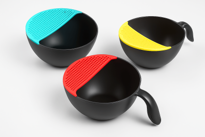 Colorful Strainer With Handle (Color: Pink)