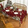 Horaldaily Christmas Tablecloth 52Ã—70 Inch, Holy Nativity Red Buffalo Plaid Washable Table Cover for Party Picnic Dinner Decor