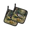 Wood Duck Pair of Pot Holders Kitchen Heat Resistant Pot Holders Sets Oven Hot Pads for Cooking Baking BBQ, 7 1/2 x 7 1/2