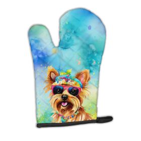 Yorkshire Terrier Hippie Dawg Oven Mitt Heat Resistant Thick Oven Mitt for Hot Pans and Oven, Kitchen Mitt Protect Hands, Cooking Baking Glove (Default: Default)