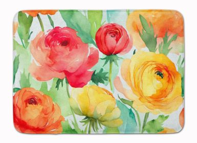 Ranunculus in Watercolor Memory Foam Kitchen Mat Machine Washable Anti-Fatigue Mat Cushion Comfort Bath Mat or Kitchen Rug (Default: Default)