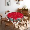Christmas Round Tablecloth 60 inch Christmas Nativity Table Cloth Xmas Tree Table Cloths Decorations for Home Kitchen Dining Red Buffalo Plaid