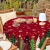 Christmas Round Tablecloth 60 inch Christmas Nativity Table Cloth Xmas Tree Table Cloths Decorations for Home Kitchen Dining Red Buffalo Plaid