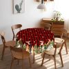 Christmas Round Tablecloth 60 inch Christmas Nativity Table Cloth Xmas Tree Table Cloths Decorations for Home Kitchen Dining Red Buffalo Plaid