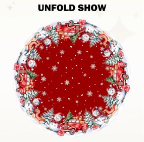 Christmas Round Tablecloth 60 inch Christmas Nativity Table Cloth Xmas Tree Table Cloths Decorations for Home Kitchen Dining Red Buffalo Plaid (Color: Christmas Winter Snowman)