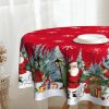 Christmas Round Tablecloth 60 inch Christmas Nativity Table Cloth Xmas Tree Table Cloths Decorations for Home Kitchen Dining Red Buffalo Plaid