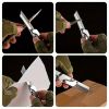 Stainless steel compact folding knife - lightweight, sharp blade, two-handed grip