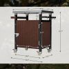 0utdoor Grill Cart with Stainless Steel Tabletop, Wheels & Storage - Waterproof BBQ Serving & Bar Cart