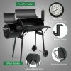 44*25*44 inches large capacity oil drum shaped double oven outdoor charcoal grill painted stainless steel with chimney portable windproof camping picn