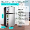 3.5Cu.Ft Compact Refrigerator Mini Fridge with Freezer, Small Refrigerator with 2 Door, 7 Level Thermostat Removable Shelves for Kitchen, Dorm
