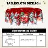 Christmas Round Tablecloth 60 inch Christmas Nativity Table Cloth Xmas Tree Table Cloths Decorations for Home Kitchen Dining Red Buffalo Plaid