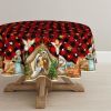 Horaldaily Christmas Tablecloth 52Ã—70 Inch, Holy Nativity Red Buffalo Plaid Washable Table Cover for Party Picnic Dinner Decor