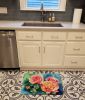 New York Roses in Watercolor Memory Foam Kitchen Mat Machine Washable Anti-Fatigue Mat Cushion Comfort Bath Mat or Kitchen Rug