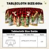 Christmas Round Tablecloth 60 inch Christmas Nativity Table Cloth Xmas Tree Table Cloths Decorations for Home Kitchen Dining Red Buffalo Plaid