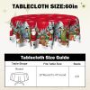 Christmas Round Tablecloth 60 inch Christmas Nativity Table Cloth Xmas Tree Table Cloths Decorations for Home Kitchen Dining Red Buffalo Plaid