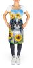 Japanese Chin in Sunflowers Apron Cooking Kitchen Server Baking Crafts Gardening for Adult Women Men, Unisex, Large, Multicolor