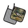 Wood Duck Pair of Pot Holders Kitchen Heat Resistant Pot Holders Sets Oven Hot Pads for Cooking Baking BBQ, 7 1/2 x 7 1/2