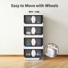 Storage Bins Stackable Wheeled Foldable Containers Organizer